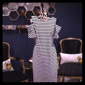 Figure Flattering/ Shaping Cold Shoulder Sheath